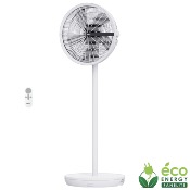 Ventilateur DC sur pied 40cm avec télécommande - Blanc