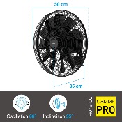 Ventilateur mural DC Pro 45cm avec télécommande - Noir