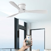 Brasseur d'air DC 132cm avec télécommande - 3 pales - Blanc