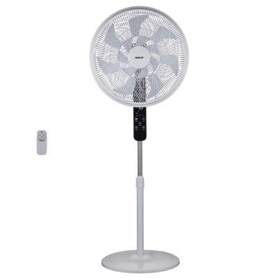 Ventilateur sur pied 45 cm - Blanc - Plastique - Télécommande