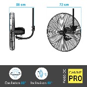 Ventilateur mural DC Pro 65 cm avec Télécommande - Noir