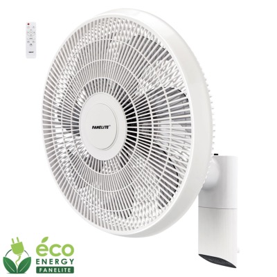 Ventilateur mural DC 40 cm avec Télécommande - Blanc - Grille plastique