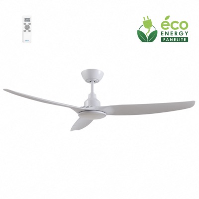 Brasseur d'air DC blanc 132 cm avec Télécommande - LED - 3 pales