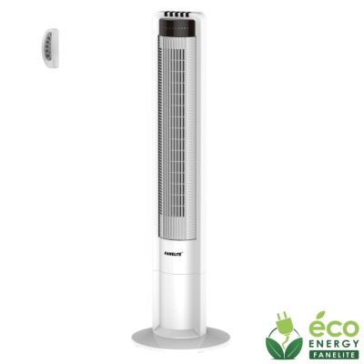 Ventilateur tour DC 110 cm - Blanc - Grille plastique - Télécommande