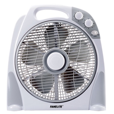 Ventilateur box 30 cm - Blanc et gris - Grille plastique