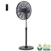 Ventilateur sur pied DC Pro 45 cm avec Télécommande - Noir