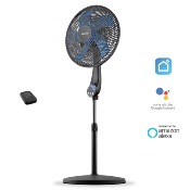 Ventilateur sur pied 40 cm - Noir - Plastique - Télécommande - Smartlife