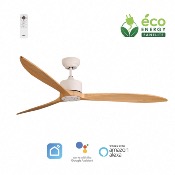 Brasseur d'air DC blanc et bois 164 cm avec Télécommande - 3 pales