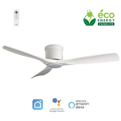 Brasseur d'air DC 132cm avec télécommande - 3 pales - LED - Blanc