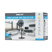 Ventilateur sur pied DC Pro 45 cm avec Télécommande - Noir