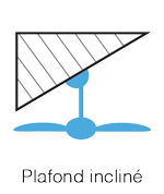 lustre ventilateur compatible plafond incliné