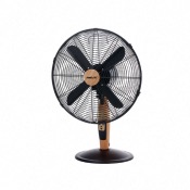 Ventilateur 3 en 1 sur Pied, Table, Mural 40 cm avec Télécommande - Bois et noir