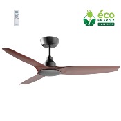 Brasseur d'air DC 132cm avec télécommande - 3 pales - Noir et imitation bois