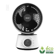 Circulateur d'air DC 20cm avec télécommande - 360° - Plastique - Blanc et noir