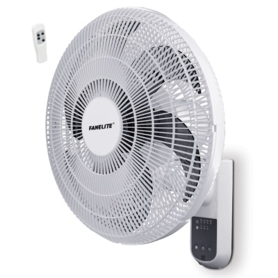 Ventilateur mural 40cm avec télécommande - Grilles plastiques - Blanc