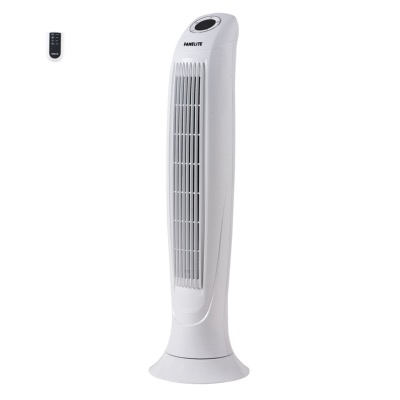 Ventilateur tour 86 cm - Blanc - Grille plastique - Télécommande