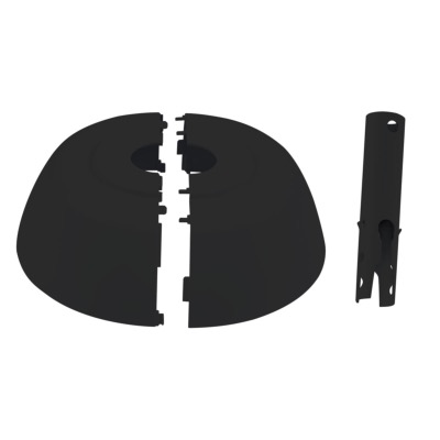 Kit tube 105mm/coupelle 2 parties - Plafond bas - Pour série FANDC52 - Noir