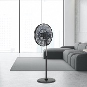 Ventilateur sur pied DC Pro 45 cm avec Télécommande - Noir