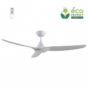 Brasseur d'air DC blanc 132 cm avec Télécommande - LED - 3 pales