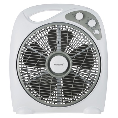 Ventilateur table/sol 30cm - Grilles plastiques - Blanc et gris