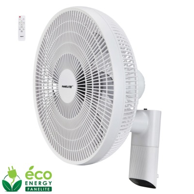 Ventilateur mural DC 40cm avec télécommande - Grilles plastiques - Blanc